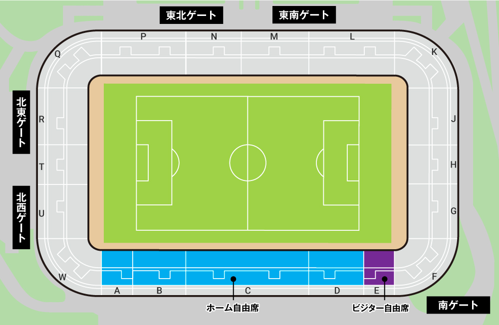 ユアテックスタジアム仙台 席割図